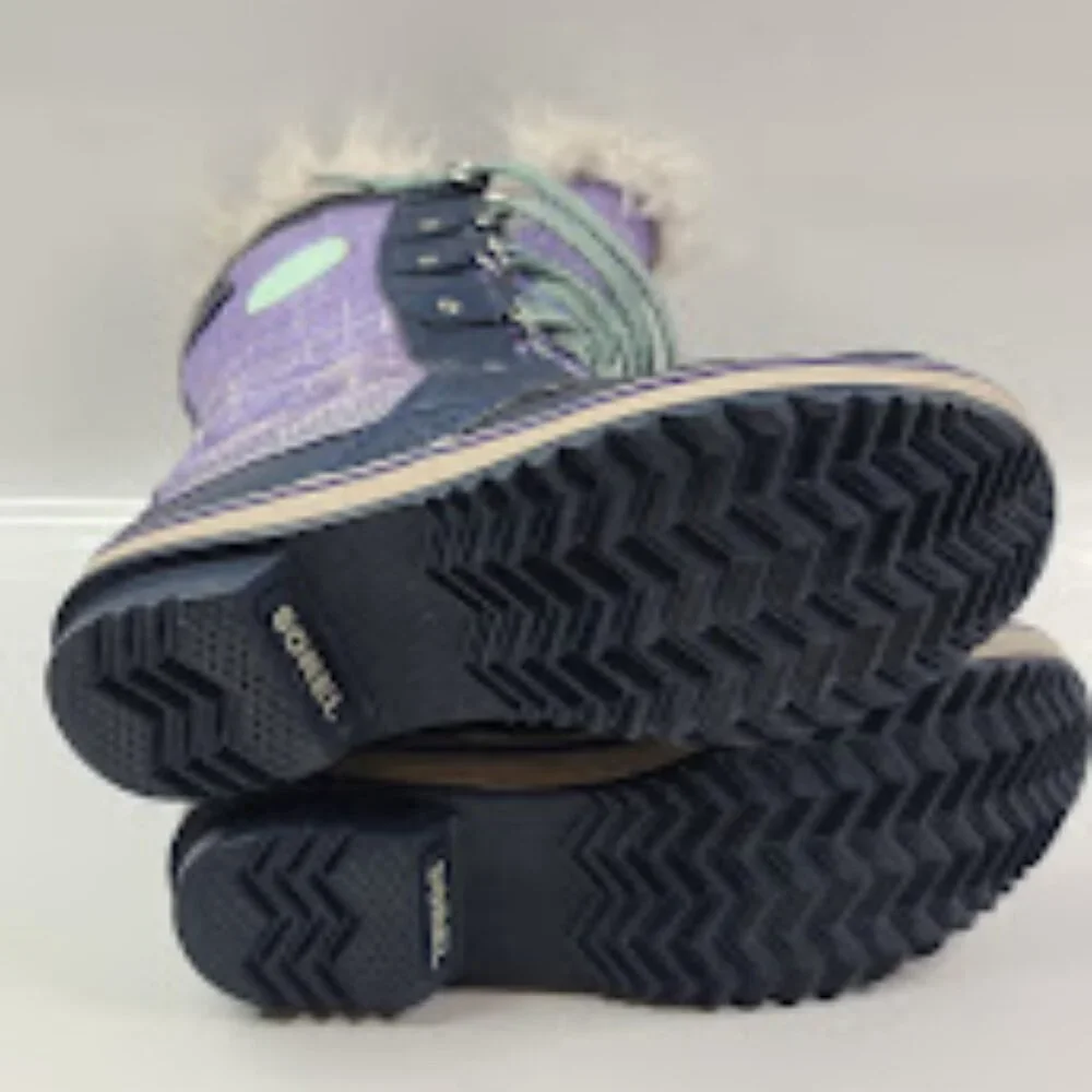 Sorel Girl's Purple Black‎ Joan Of Arctic Fur NY2420-551 Mid-Calf Winter Boots 2